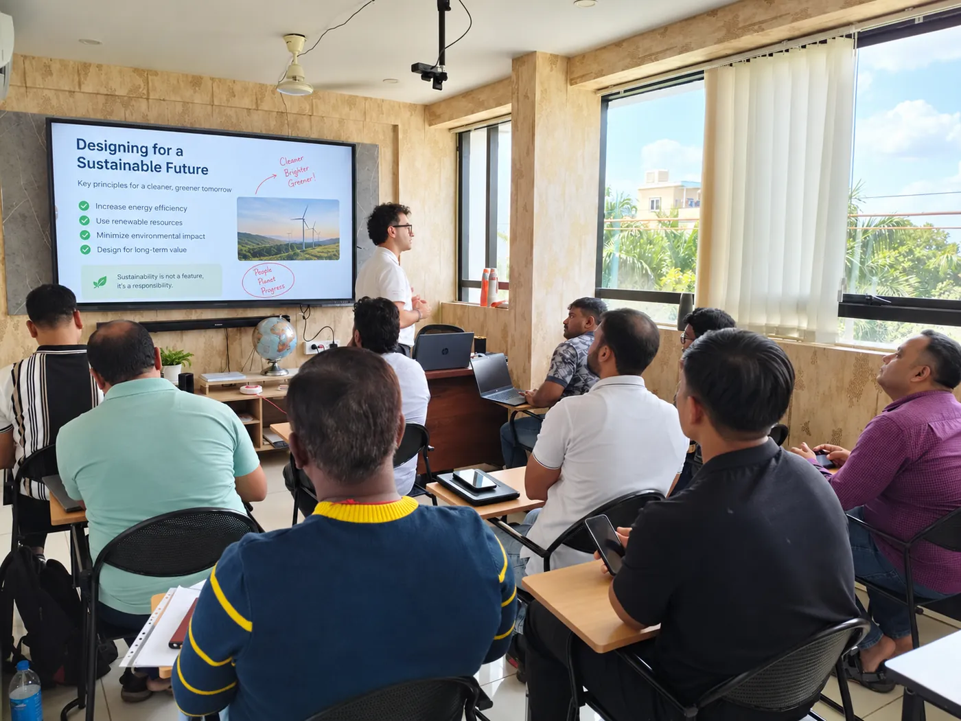 Training session in progress at Vajra Aviation classroom