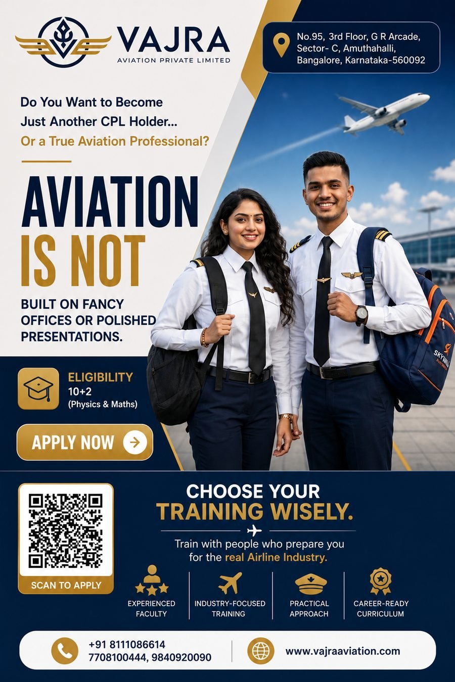 Vajra Aviation - Choose your training wisely. Apply now for CPL ground training.